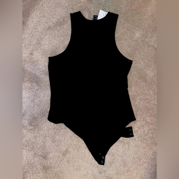 Forever 21+ Black Tank Top Style Bodysuit, NWT, Size: 0X - Picture 2 of 2